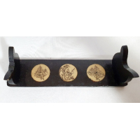 Chinese opiumpijp met nefriet (jade) en koper, op standaard 